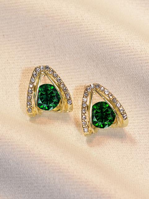Mendrisio Luxury Earrings For Women 2022 New Fashion Green Zircon Drop Earrings Korean Style Party Jewelry Pendientes Mujer Gift