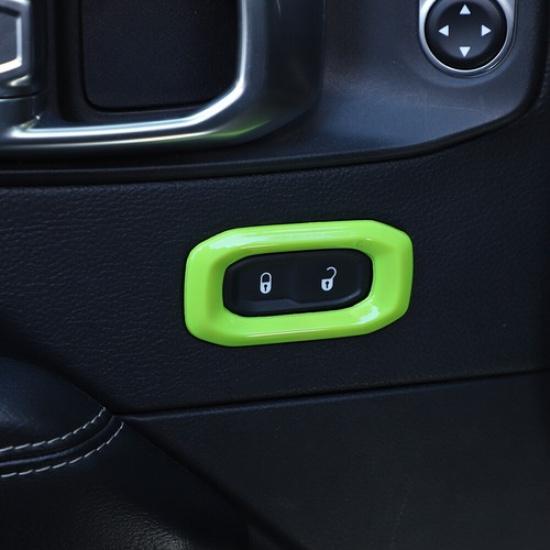 For JL Door Lock Switch Button Trim Cover for Jeep Wrangler JL JLU JT Accessory