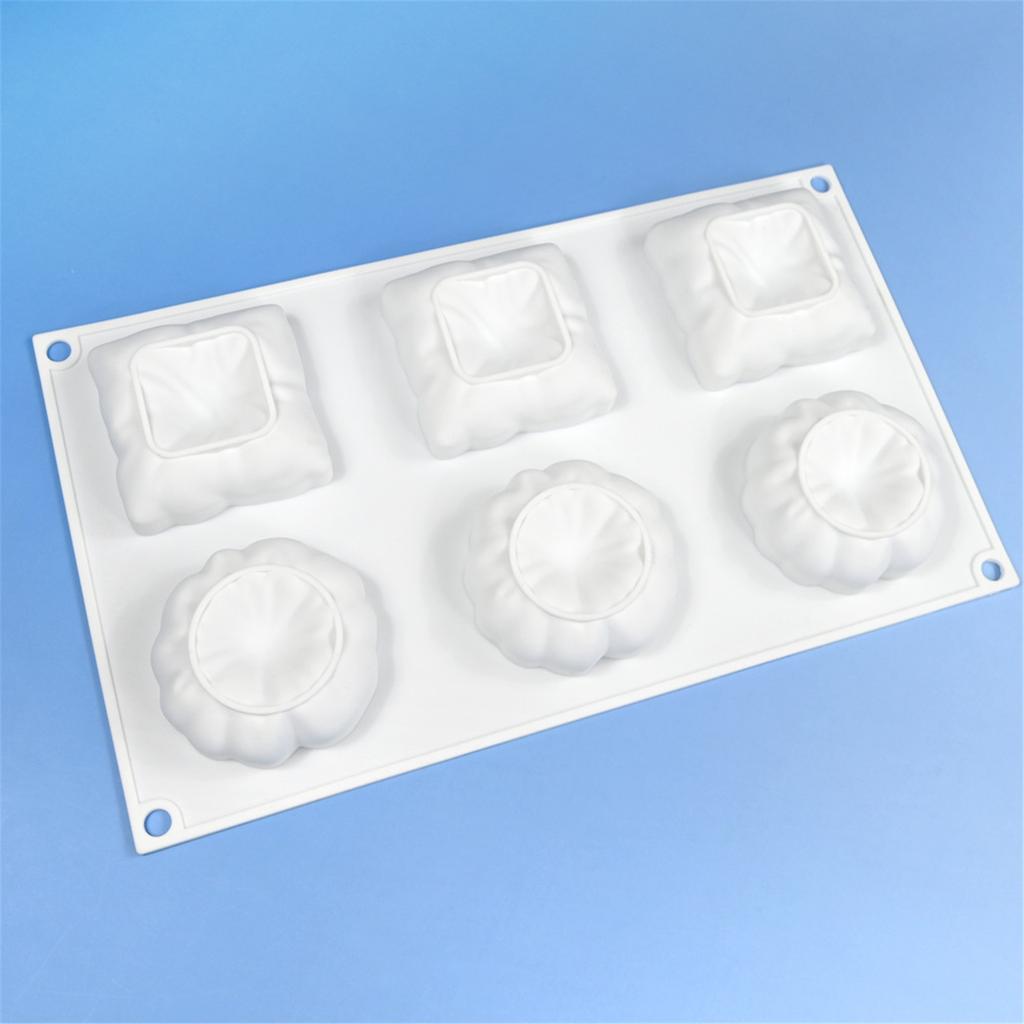 Nepřilnavé silikonové pečicí formy na francouzskou pěnu 6 dutin ve tvaru polštáře forma na pečivo víceúčelová pomůcka na pečení dezertů