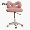 Makeup Chair Swivel Vanity Chair, with Adjustable Dressing Stool Height, Plush Cover Bowknot Back Home Office