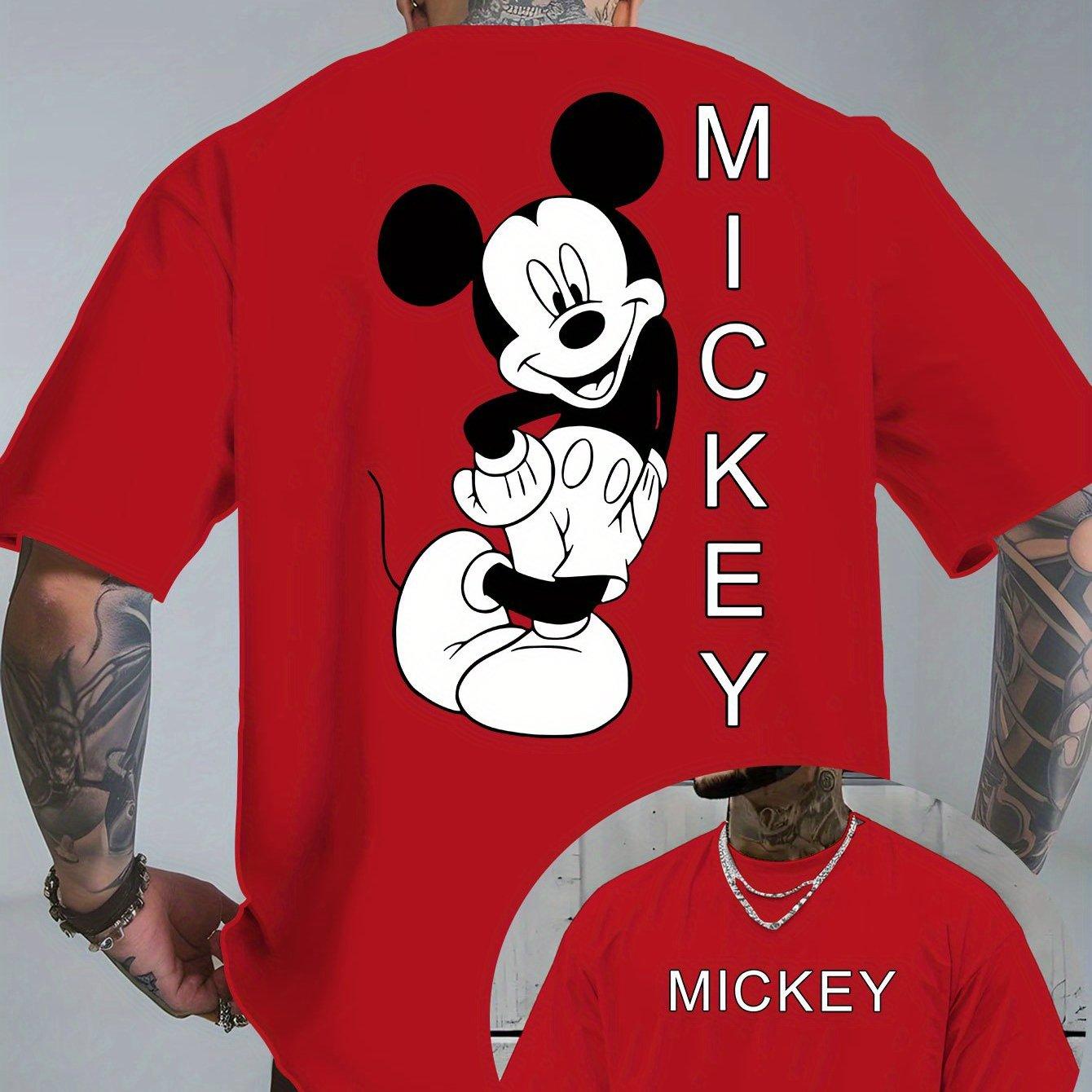 

Disney Mickey Mouse Print Pure Cotton Tshirt for Summer 202526 Fashionable Loose Shortsleeved Unisplesy 4XL