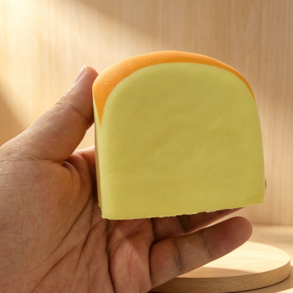 Soft Touch Fake Bread Stress Ball Realistic Toast Squeezable Squishy Bread Slow Rising Cute Food Shape Toast Squeeze