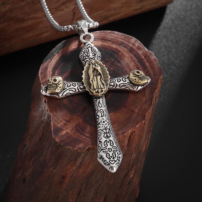 Virgin Cross Women's Clavicle Chain Fashion New Men's Jewelry High-Level Simple Pendant Necklace