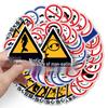 50 Waterproof Decorative Warning Sign Stickers for Phone Cases, Suitcases, and Journals