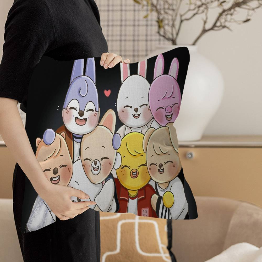 Kpop S-Stray K-Kids S-Skzoo Personalized Pillow Dust Cover Bedroom Kids Party Decoration Pillowcase Birthday Children Gift