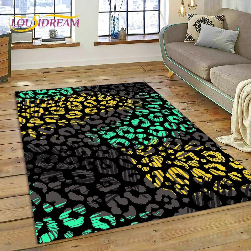 Colorful Zebra Stripe Leopard Tiger Carpet Rug for Bedroom Living Room Home Sofa Decoration,Children Game Large Decor Floor Mat