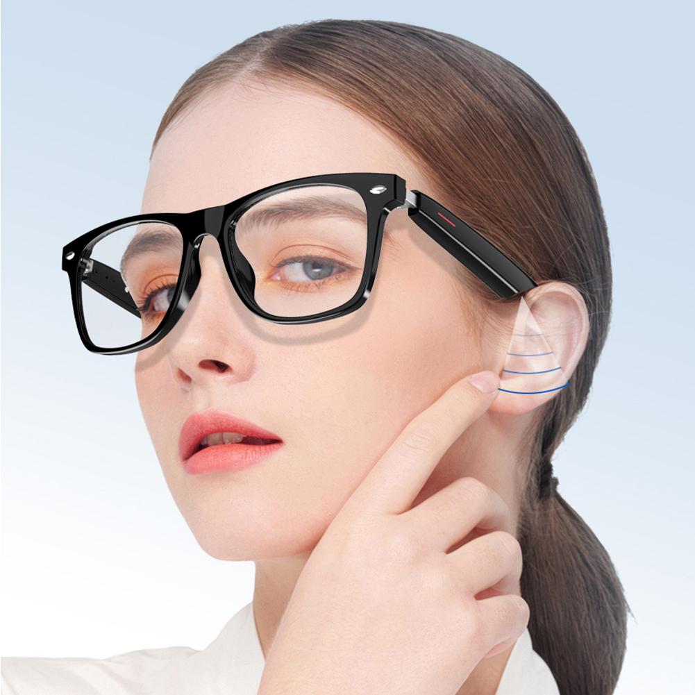 Smart Glasses AI Voice Assistant BT Audio Glasses Open Ear Sound Mic & Speakers Outdoor Sport Glasses with Camera for Women Men