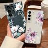 Luxury Flower Pattern Phone Case For Samsung Galaxy S26 S25 S24 S23 Ultra S22 Plus S24 S21 FE S25Edge Transparent TPU Soft Cover