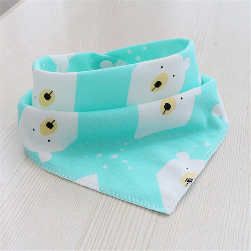 Baby Cute Printing Patterns Double-layer Snap Button Bib Triangle Towel