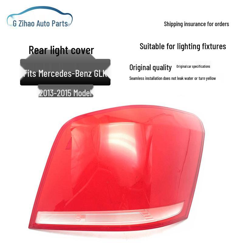 Compatible with 2013-2015 Mercedes-Benz GLK Taillight Shell - Rear Brake Light Cover, Red Transparent.