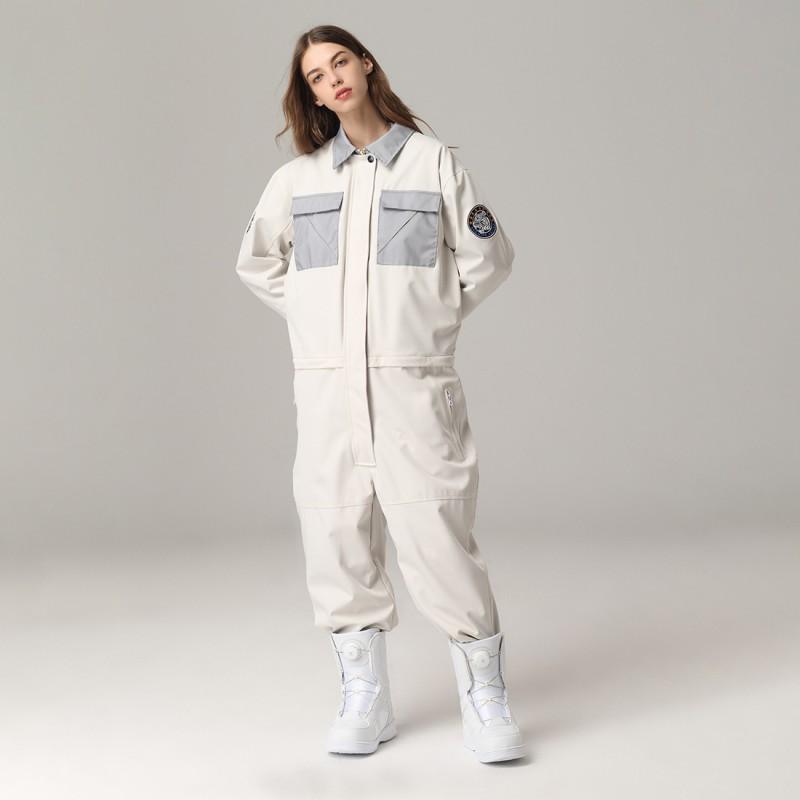 Unisex One-Piece Snowsuit Set Waterproof Windproof Warm Skiing Snowboarding Winter Sports