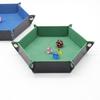Hexagonal Velvet Dice Tray: Portable, Foldable PU Storage for Tabletop Games