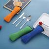 3 Pcs/Set Travel Stainless Steel Cutlery Set Storage Box Stainless Steel Outdoor Silverware Fork Spoon Chopsticks Kitchen Tools