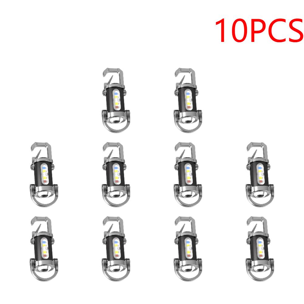 2-10PCS COB LED Keychain Flashlight Multifunctional Portable Keychain Torch Waterproof Camping Flashlight for Camping Hiking