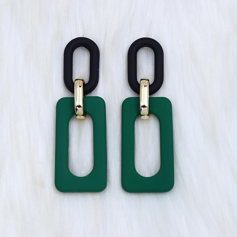 Rectangle Hollow Splicing Acrylic Earrings Stud Earrings Retro Personality Niche Earrings Ear Jewelry Women