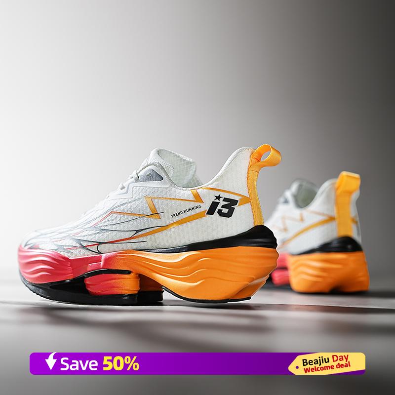 Marathon Carbon Plate Air Cushion Men Sports Running Shoes Breathable Lightweight Women's Comfortable Athletic Nonskid Sneakers