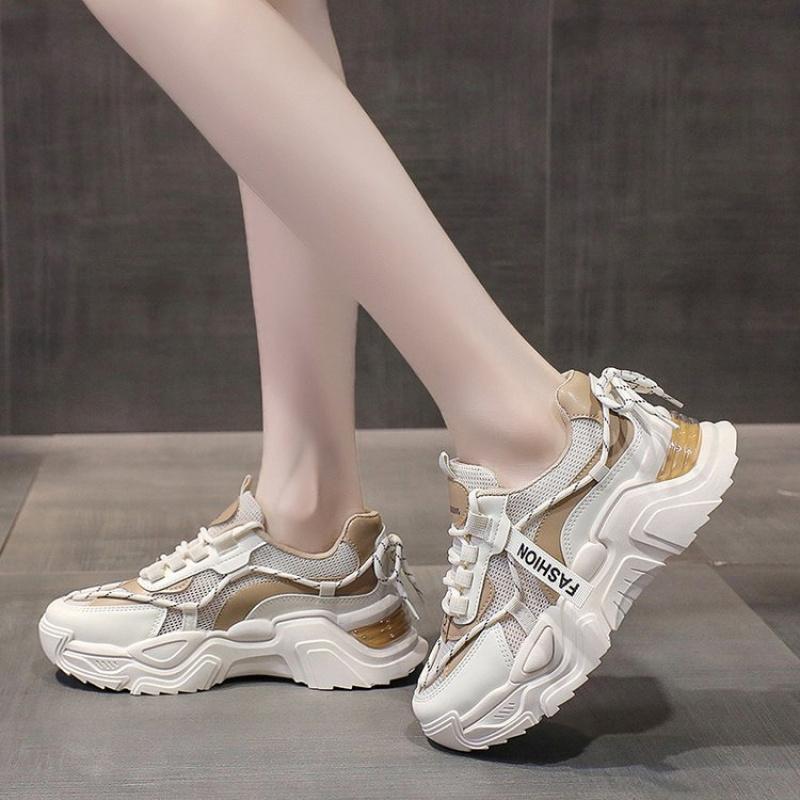 New Women'S Retro Platform Sneakers - Mesh  Dad Shoes With Chunky Sole, Fashion Casual Sports Shoes For Spring/Fall