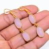 Pink Chalcedony Gemstone Handmade 925 Sterling Silver Jewelry Earring 2.09" GK-5227