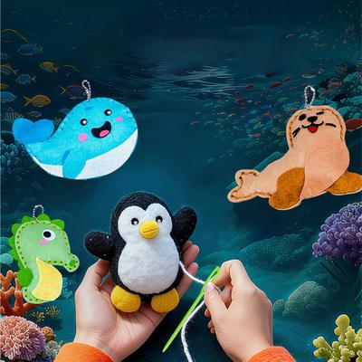 Kids Sewing Crafts Kit Educational Games Handmade Funny Beginner Girls Arts Sewing Kit For Children Toddler Home Travel