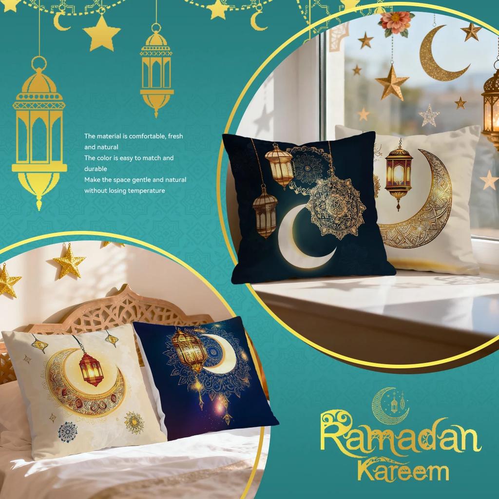 Ramadhan Festival Mandala Decoration Cushions Pillowcase Polyester Cushion Cover Throw Pillow Pillowcover Home Car Sofa Decor