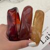 SHIXIN Vintage Wine Red Chunky Resin Acrylic Wide Bracelet for Women Trendy Geometry Irregular Cuff Bangle New Year Jewelry Gift