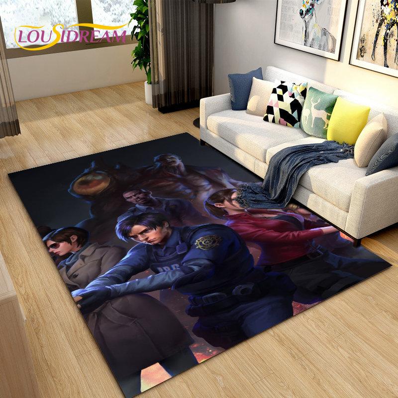 Resident Evil Game Gamer Area Rug Large,Carpet Rug for Living Room Bedroom Sofa Doormat Decoration,Kitchen Non-slip Floor Mat 3D