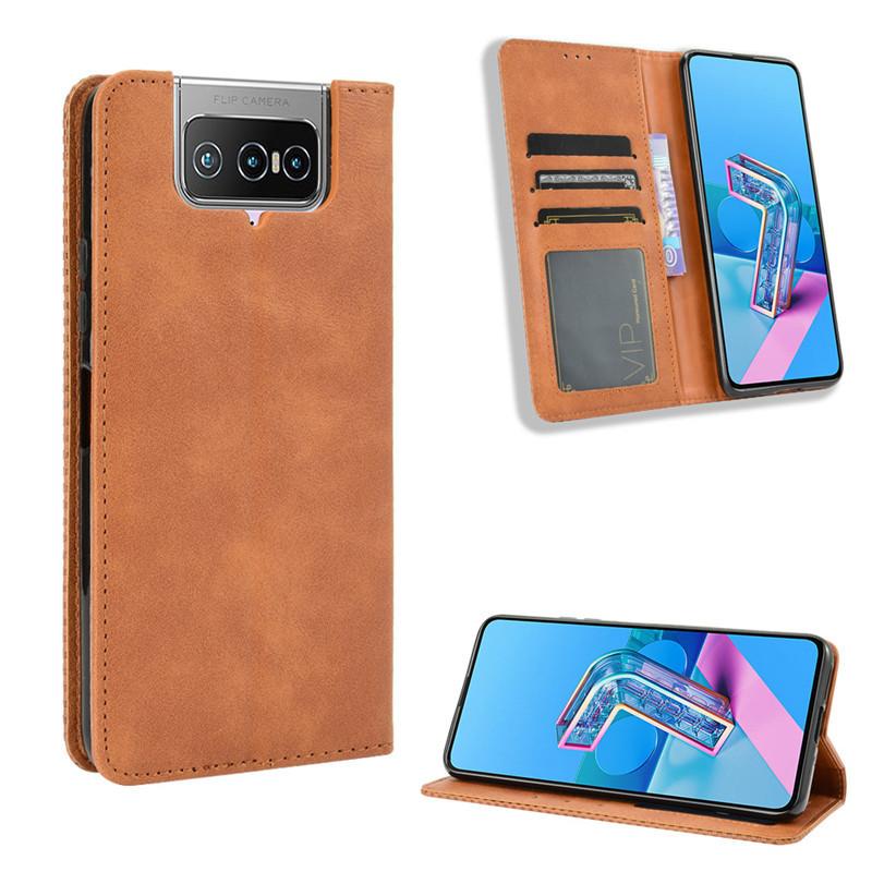 

Флип-чехол для Zenfone 7 Pro/Zenfone 7,Zenfone 8 Флип-кожаный чехол [Flip Vintage Leather] Ударопрочный прочный ретро-чехол для телефона Zenfone 7 Pro/Zenfone 7 чёрный