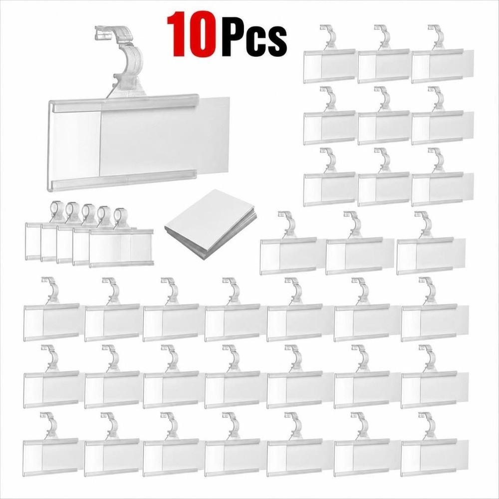 10Pcs Translucent Label Holder Plastic Plastic Hang Tag Price Tag Holder  Retail Store Display