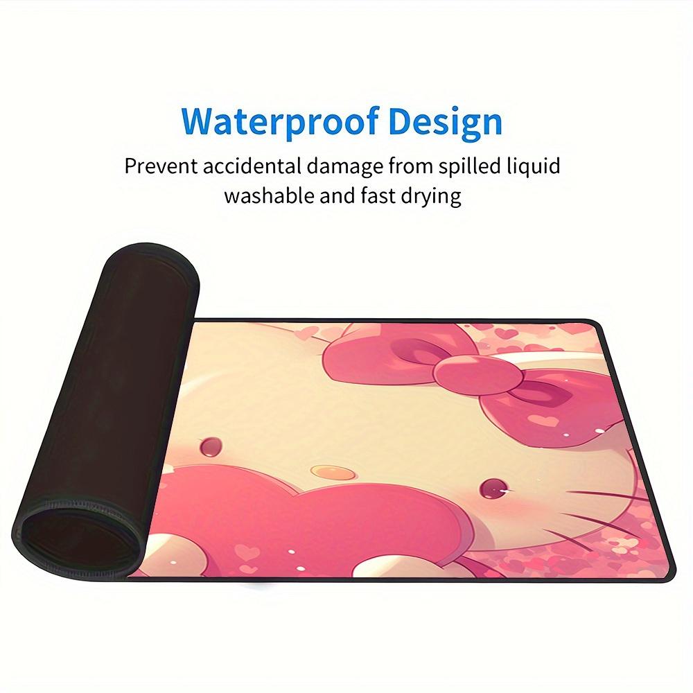 1pc Large Gaming Mouse Pad, UV Reactive Non-Slip Desk Mat, Washable Polyester Hello Kitty Hearts CuteComputer Pad with Vibrant Game Machine