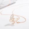 Collier papillon pour femme, pendentif coquillage de luxe, chaîne de clavicule, bijoux de marque de créateur de mode