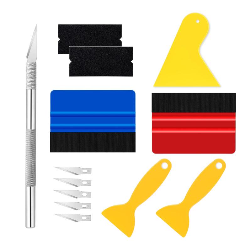 13Pcs NeoWrap Car Vinyl Wrapping Tool Kit Felt Edge Squeegee Plastic Scraper Wallpaper Film Sticker Install Window Tint Tools