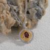 Color Treasure Jewelry Necklace Women'S S925 Sterling Silver Natural Garnet Amethyst Pendant Devil'S Eye Clavicle Chain