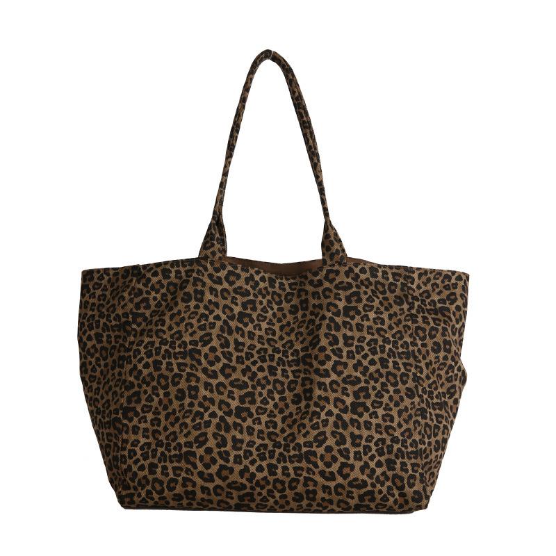 This Year's Popular Bag Women's 2025 New Fashionable Retro Leopard Print Tote Bag Student Class Bag Lightweight Handbag