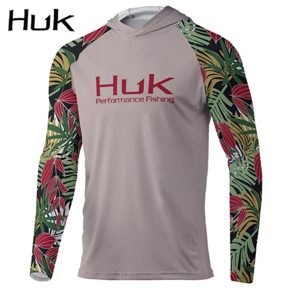 HUK fishing suit men's summer upf + 50 ice silk breathable and quick-drying fishing hooded long-sleeved Luya fishing suit