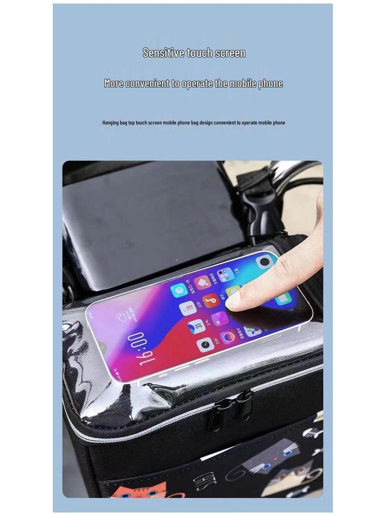 Waterproof Hanging Bag for Electric Scooter: Front Storage Pocket for Phone and Accessories