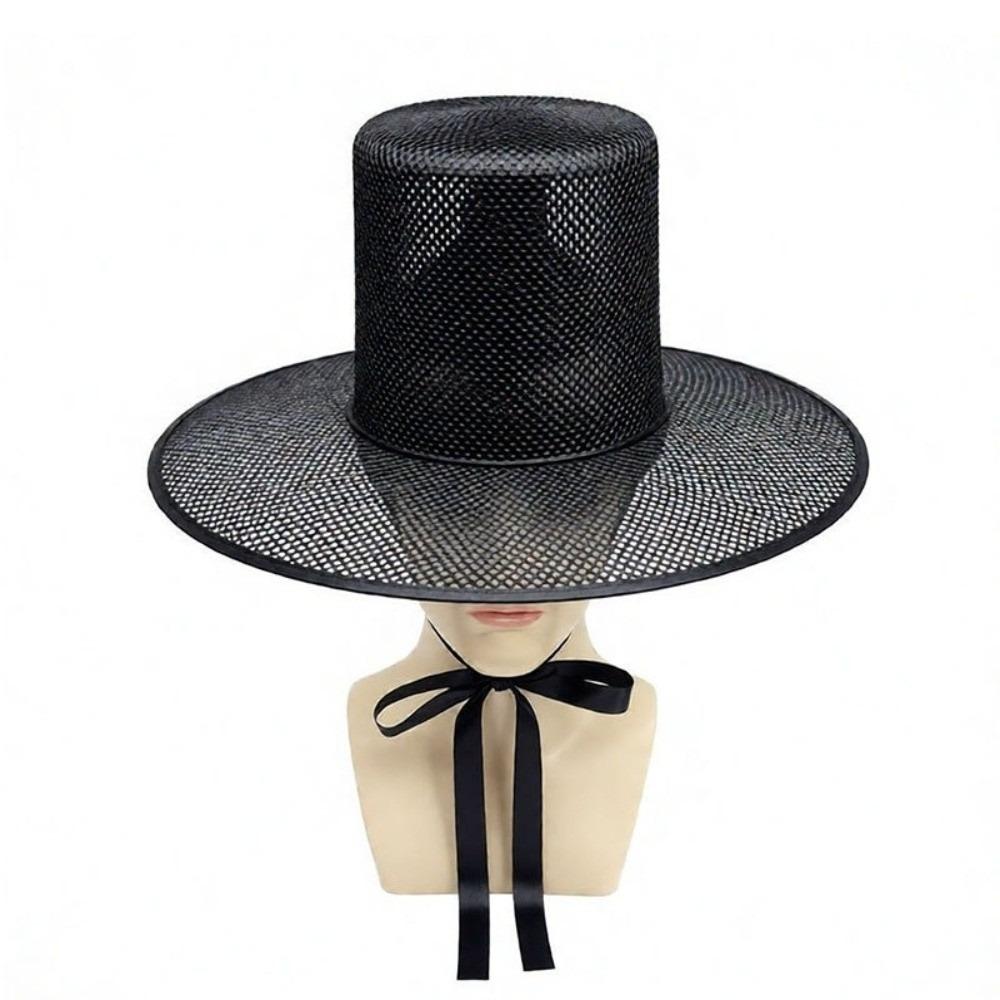 

Adjustable Traditional Korean Gat Hat Black Mesh Flat Topper Hat Cultural Events чёрный