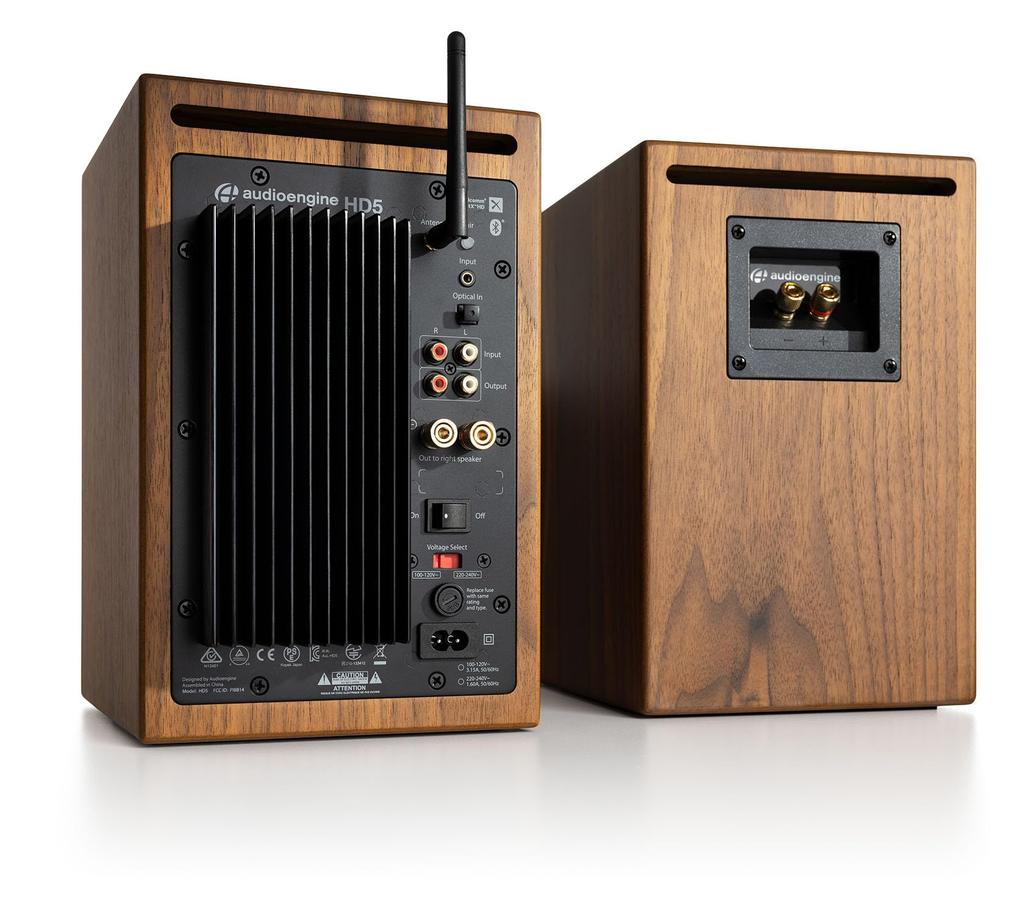 Audioengine HD5 Wireless Powered Speaker L Bookshelf Home Music System Bluetooth aptX HD DAC Amplifier L AUX Optical Digital SPDIF RCA Subwoofer 24bit