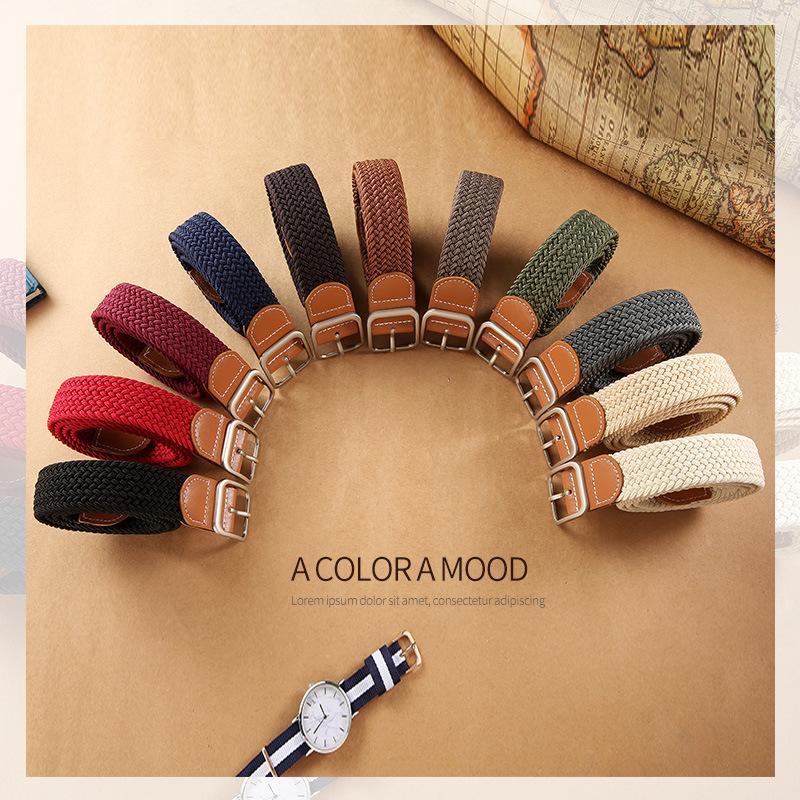 2025 New Woven Belt Men's Pants Belt Women's Jeans Belt Instagram Style Youth Canvas