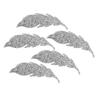 5pcs Iron On Rhinestone Patches Silver Leaves Pattern Patches Iron On Patches  For DIY Crafts