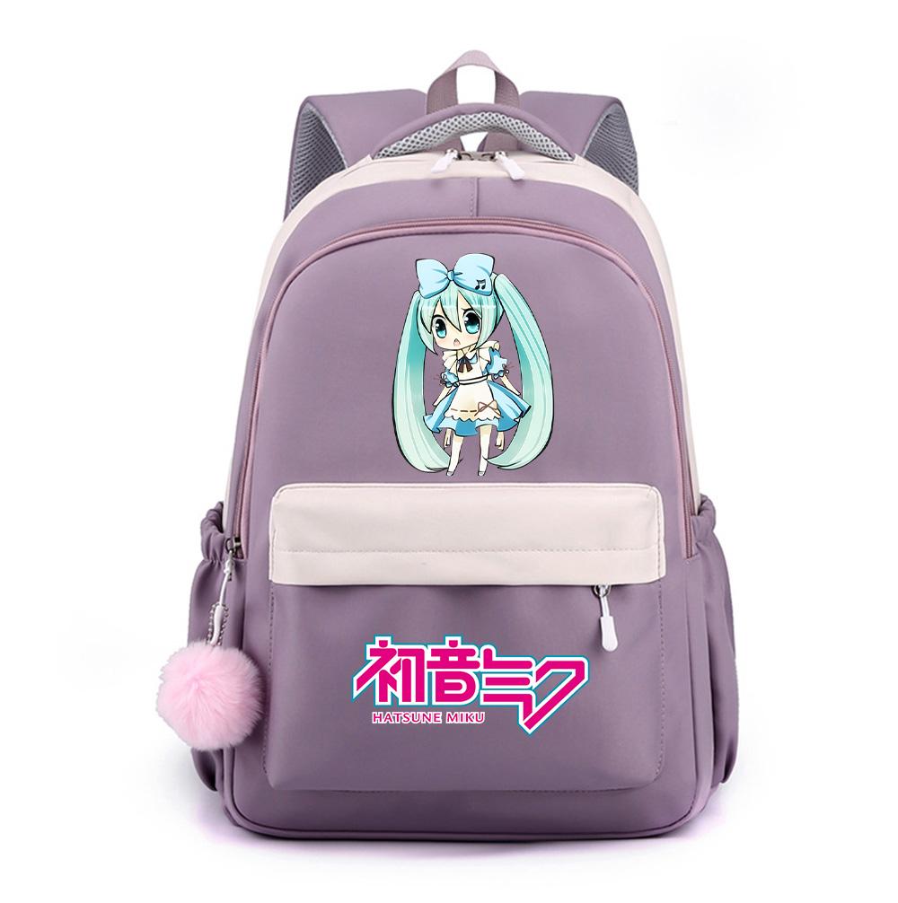 Anime Cartoon Hatsune Miku Printed Large Capacity Waterproof Backpack for Teenger Student Girl Boy Schoolbag Bookbag Kid Gift Travel Bag