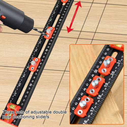 Aluminum Alloy T-Square, Multifunctional Woodworking Measuring Ruler Tool for Carpentry, Architecture, Drawing, and Painting. Sliding Woodworking Rule