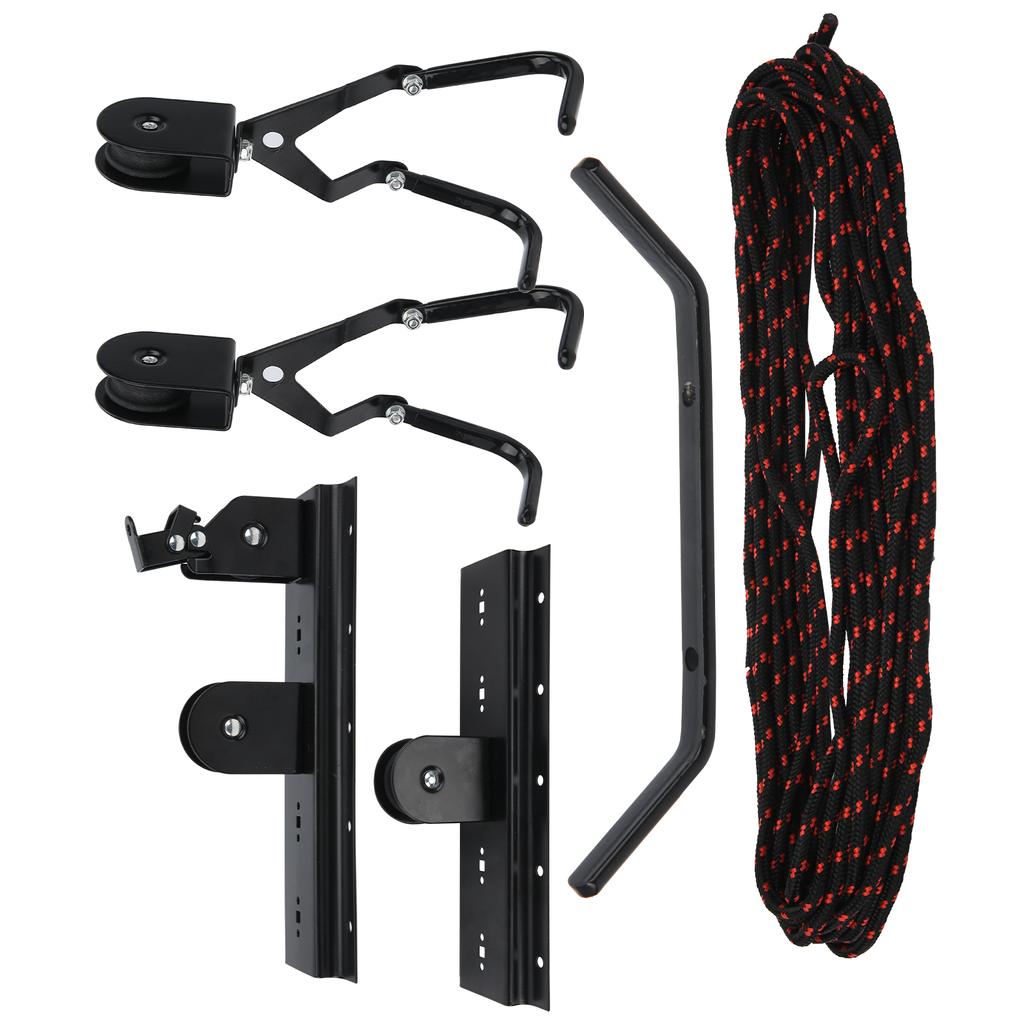 Bike Ceiling Hanger Lift Cargo Bicycle Storage Wall Mount Hook Roof Hoist Pulley Rack