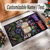 Witchcraft Theme Crystal Velvet Rug Personalized Custom Name Text Soft Floor Mat Home Decor