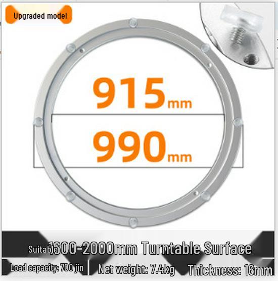 Round Marble Wooden Dining Table with Silent Aluminum Lazy Susan and Rotating Base