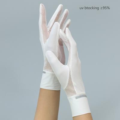 Sommer Damen Sonnenschutzhandschuhe Damen Sommer UV-Beständig Dünne Kurze Eisseide Handschuhe, Kühlend Outdoor Sonnenschutz Atmungsaktiv