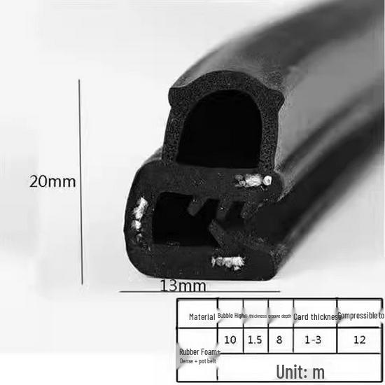 U-Shaped Waterproof Dustproof Rubber Sealing Strip for Cabinets and Car Doors
