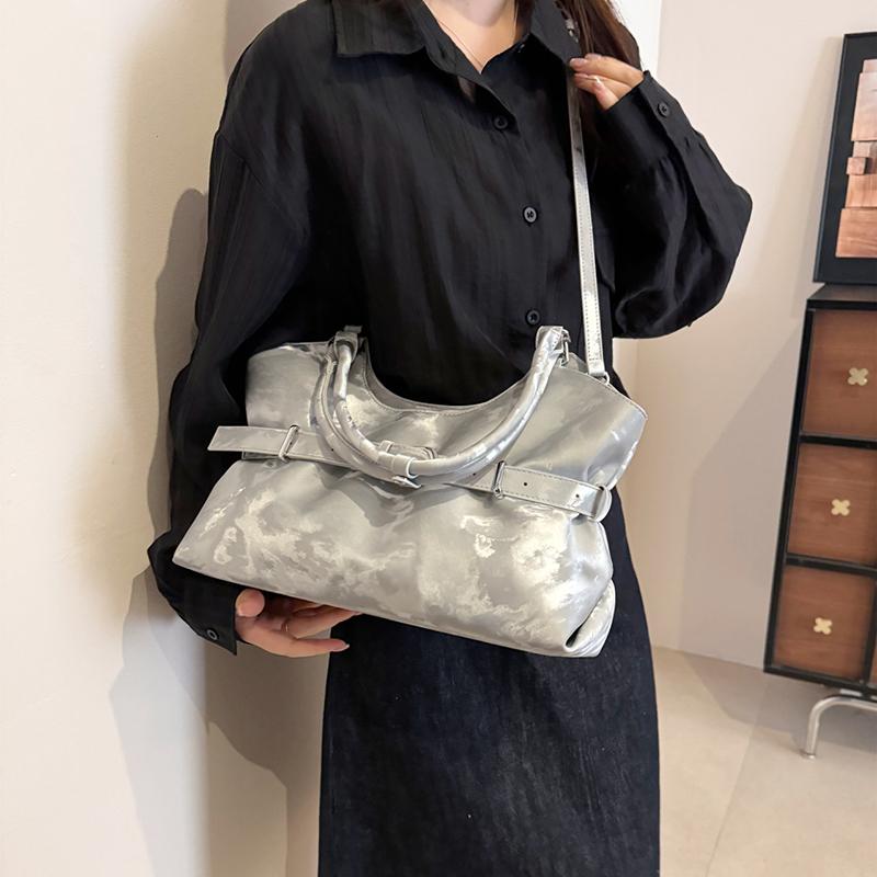 Damen Mode Große Kapazität PU Tragetasche Lässige Schulterhandtasche mit Verstellbarem Riemen
