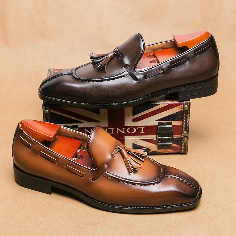 Fashion Trendy Brand Men's Loafers Classic Brown Flat Casual Shoes Outdoor Commuting Daily Men's Business Formal Shoes Comfortable