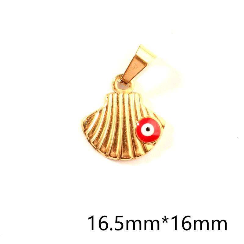 Retro Ocean Resin Shell Pendant Series: Stainless Steel Scallop Charms for DIY Jewelry Accessories