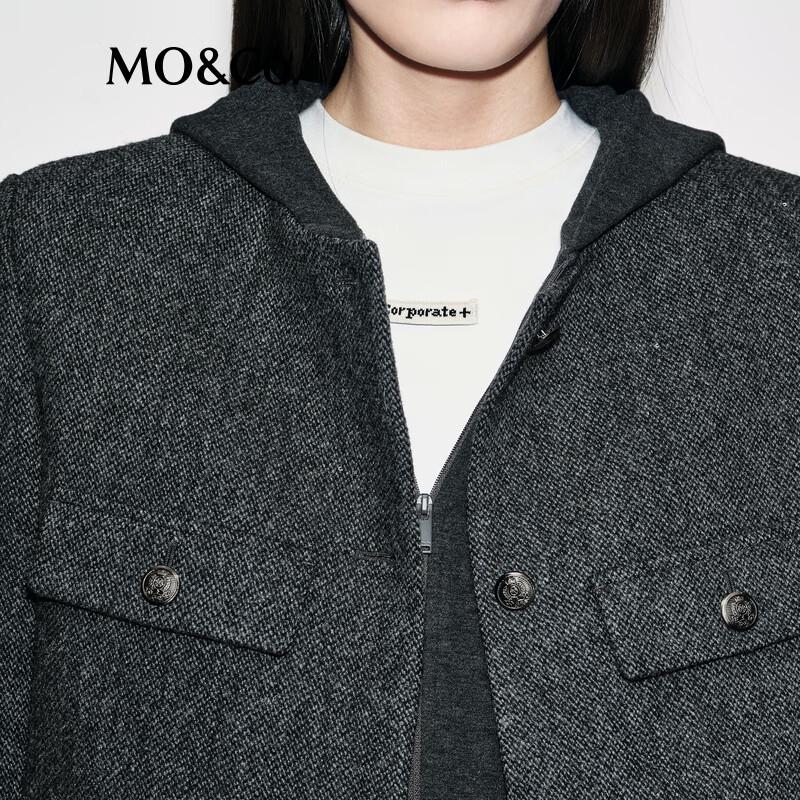 MO&Co. Women's Hooded 100% Wool Sweater